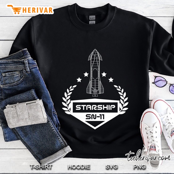 Starship Sn11 Space Exploration Raptor Rocket Insignia Sweatshirt