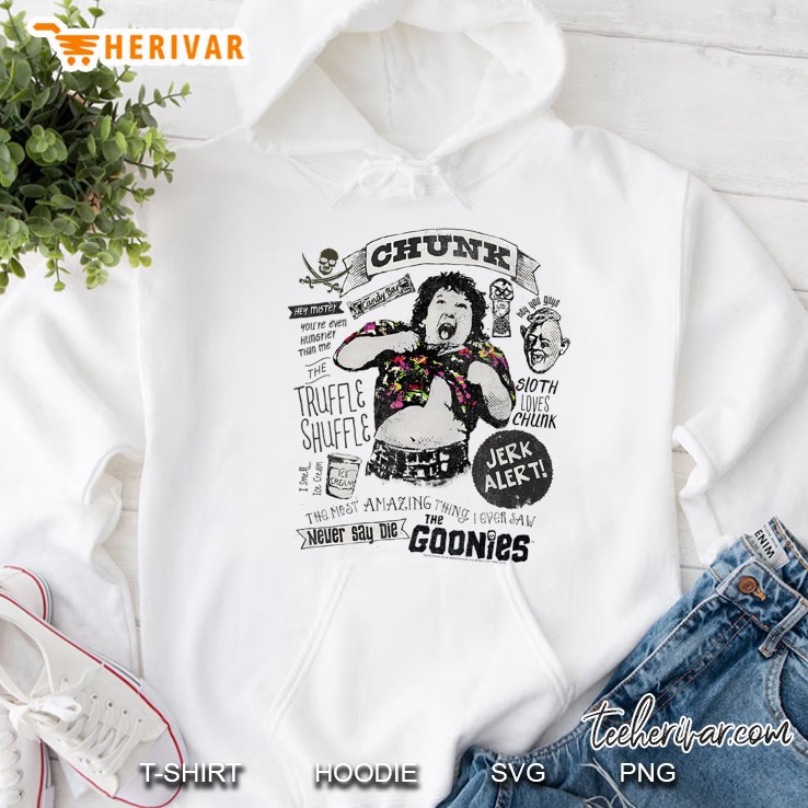 The Goonies Chunk & Sloth Things Text Hoodie