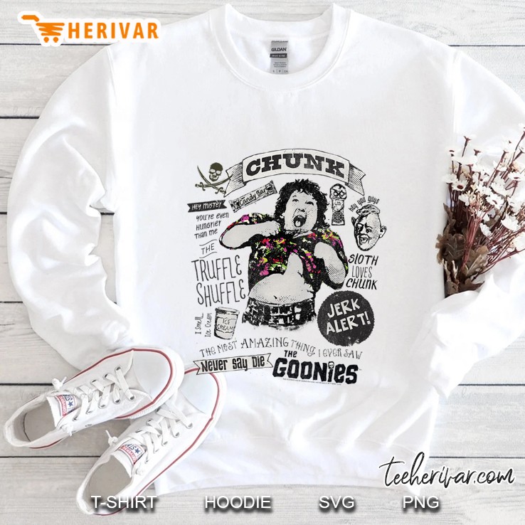 The Goonies Chunk & Sloth Things Text Sweatshirt