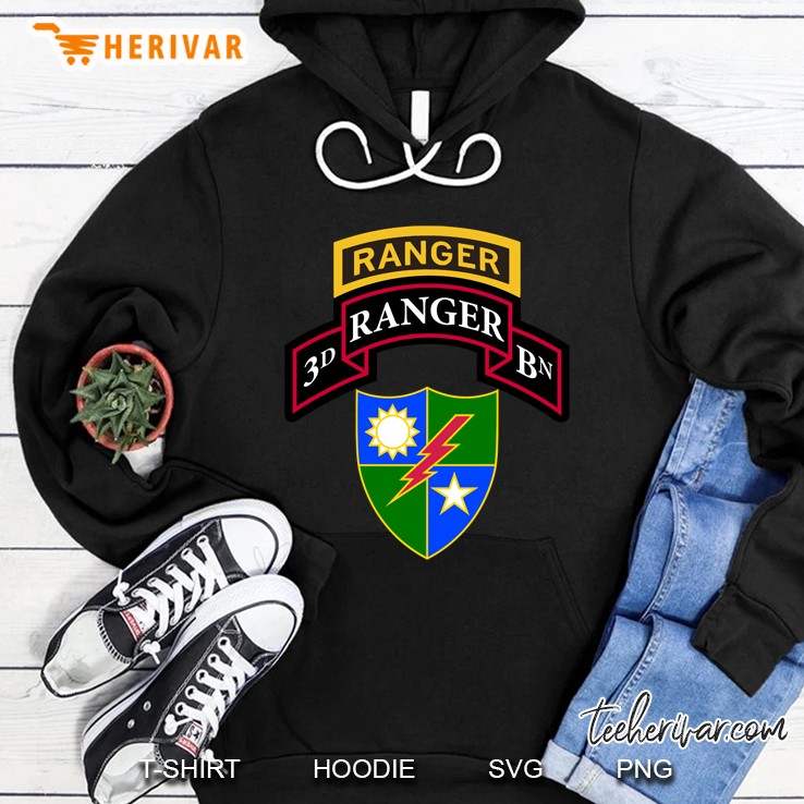 3Rd Army Ranger Scroll Tab And Dui Hoodie