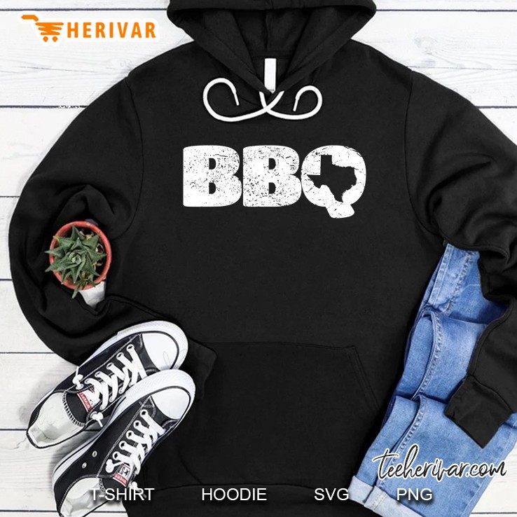 Texas Bbq Shirt Barbecue Map - Simple Texas Hoodie