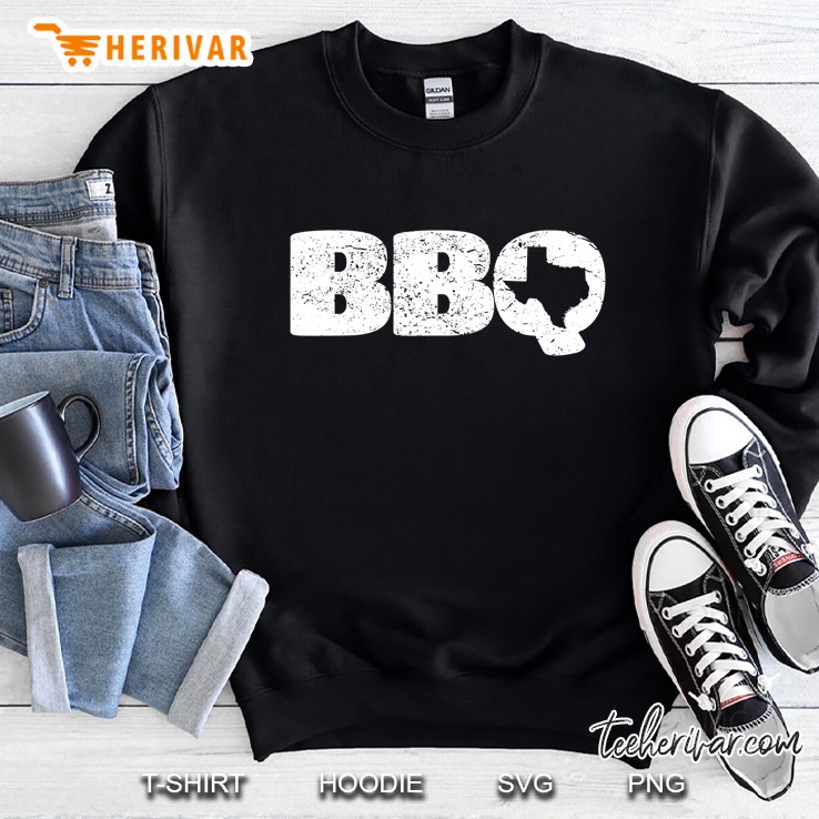 Texas Bbq Shirt Barbecue Map - Simple Texas Sweatshirt