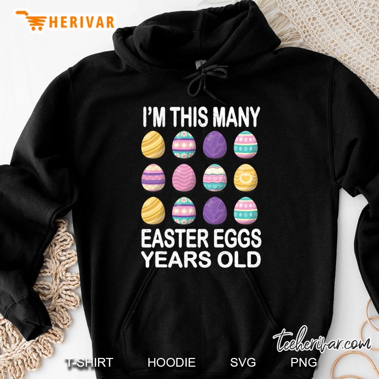 Easter Day 12 Years Old Birthday Boy Eggs Hoodie