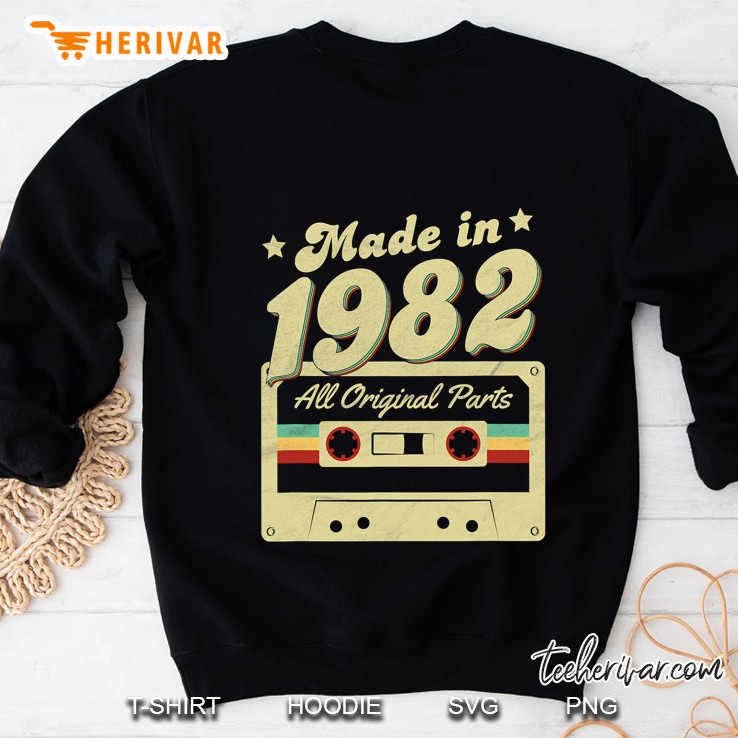 Made In 1982 Born All Original Parts Retro Vintage Cassette Sweatshirt