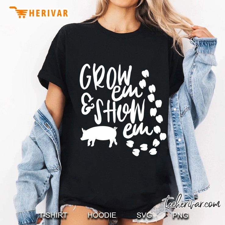 Cute 4-H Ffa Grow Em & Show Em Livestock Animals Ladies Tee
