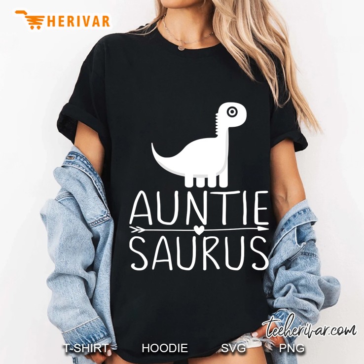 Auntie Saurus Dinosaur Aunt Ladies Tee