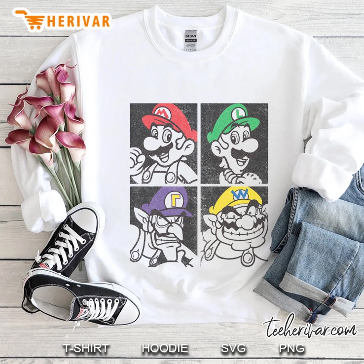 Super Mario Mario Luigi Wario Waluigi Box Up Sweatshirt