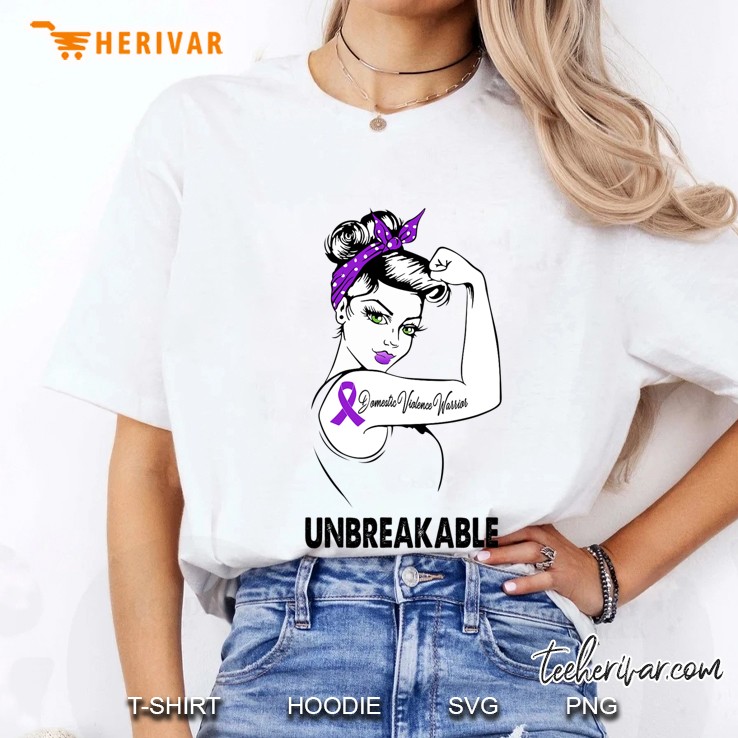 Domestic Violence Warrior Unbreakable Gift Awareness Ladies Tee