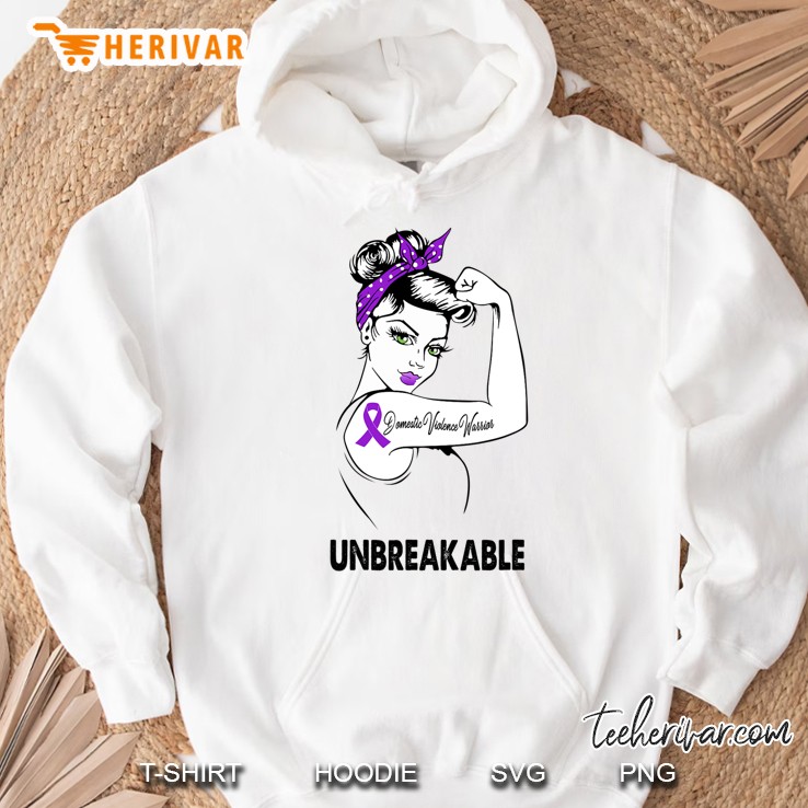 Domestic Violence Warrior Unbreakable Gift Awareness Hoodie