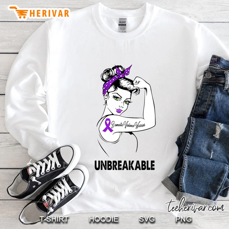 Domestic Violence Warrior Unbreakable Gift Awareness Sweatshirt