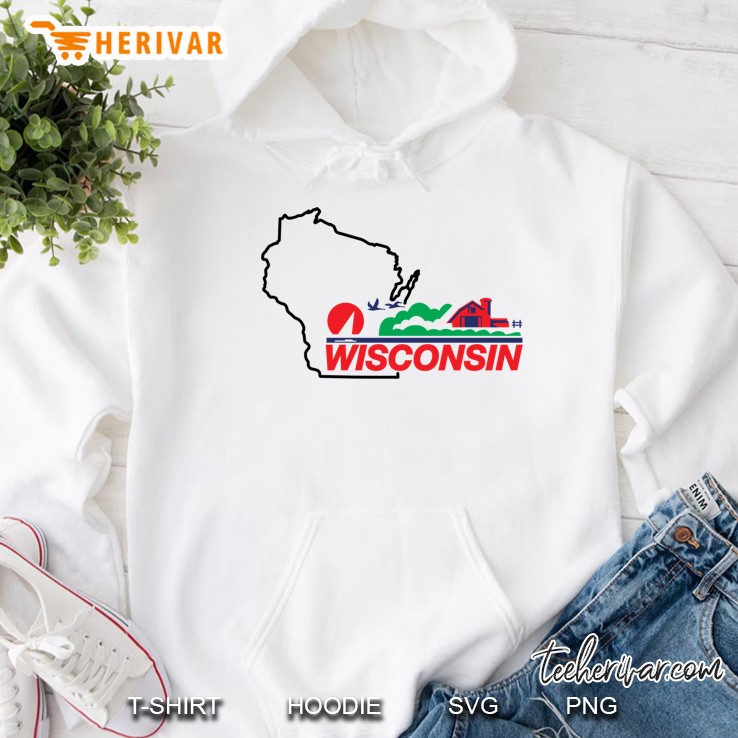 Wisconsin License Plate Wi Outline Black Hoodie