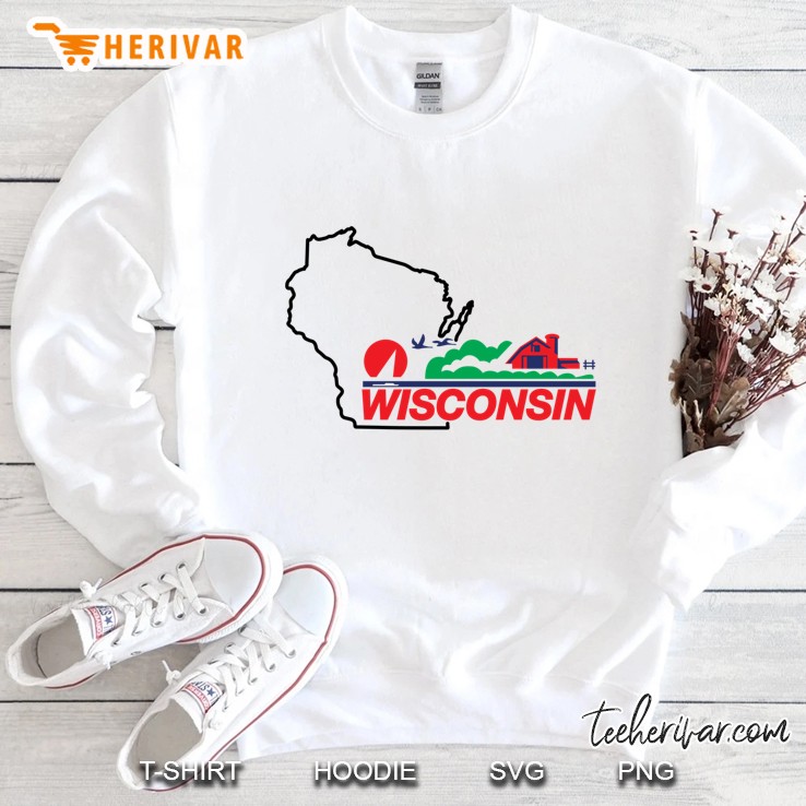 Wisconsin License Plate Wi Outline Black Sweatshirt