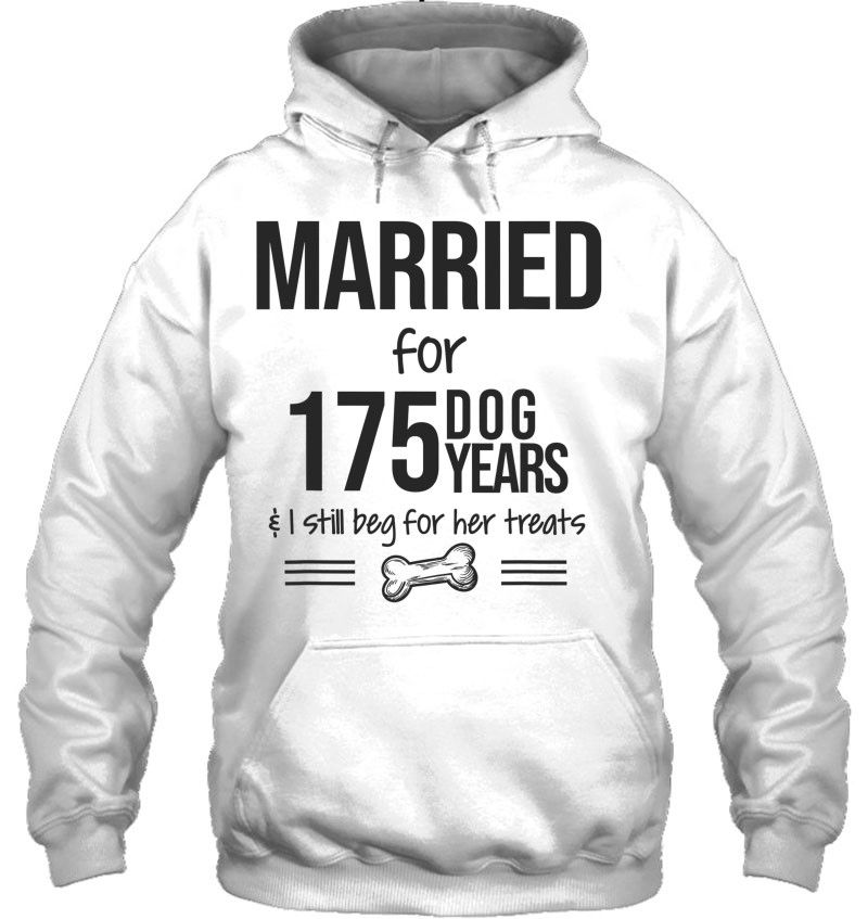 tee 25th Wedding Anniversary Married 175 Dog Years Unisex Sweatshirt 