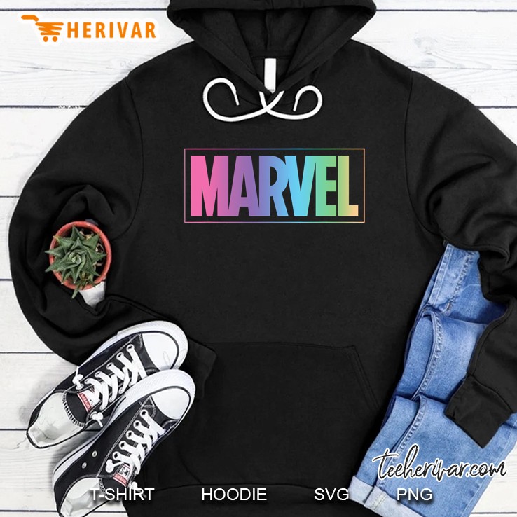 Marvel Logo Pastel Rainbow Hoodie