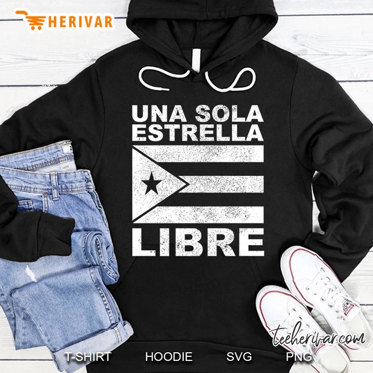 Puerto Rico Resiste Flag Una Sola Estrella Libre Hoodie