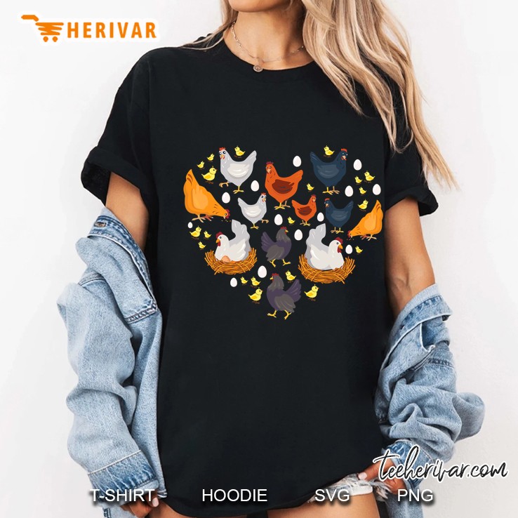 Chickens Heart Love Chicken Ladies Tee