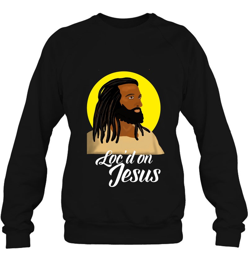 Black Jesus With Locs African American Christian Christmas Sweatshirt