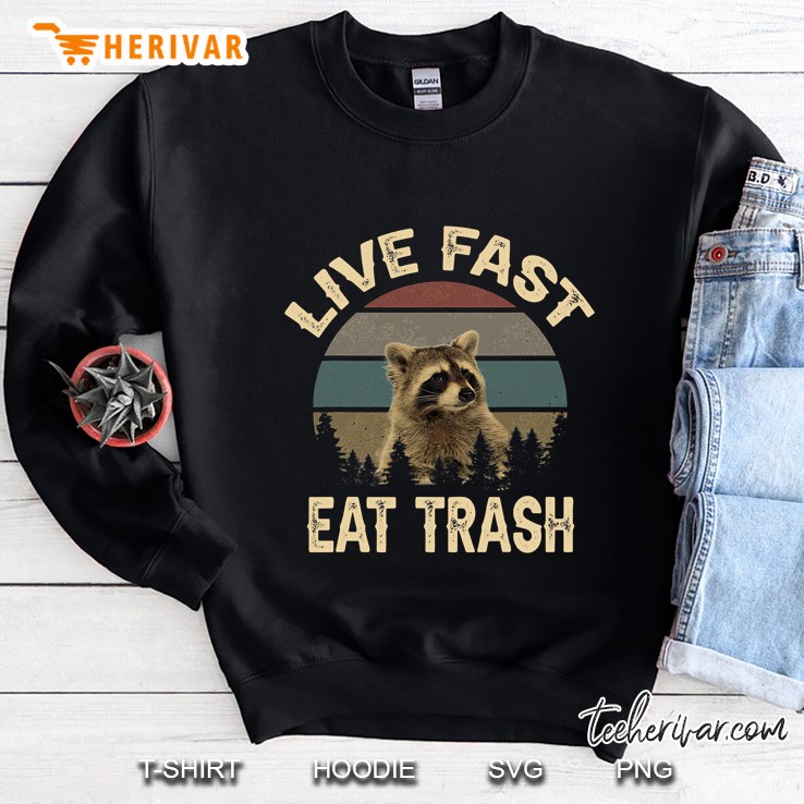Funny Racoon Live Fast Eat Trash Sweatshirt