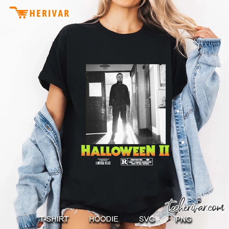 Halloween 2 Michael Myers Doorway Portrait Poster Ladies Tee