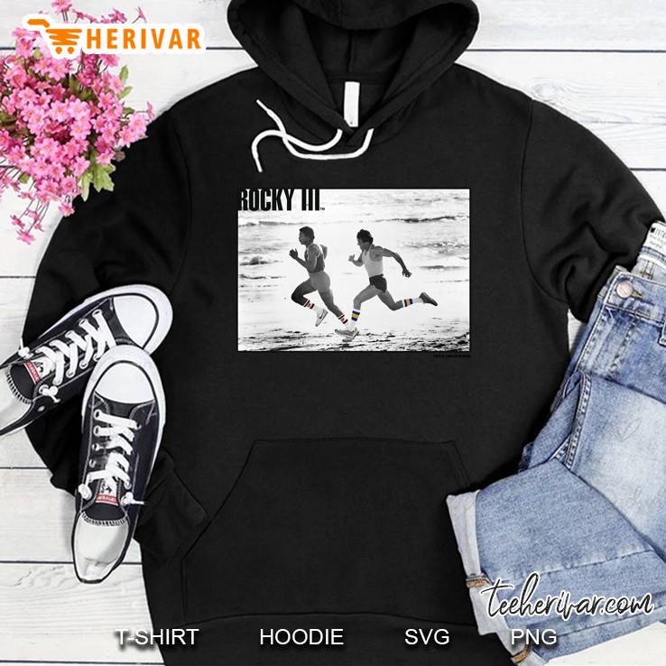 Rocky 3 Apollo Creed Racing Rocky On The Beach Poster Hoodie
