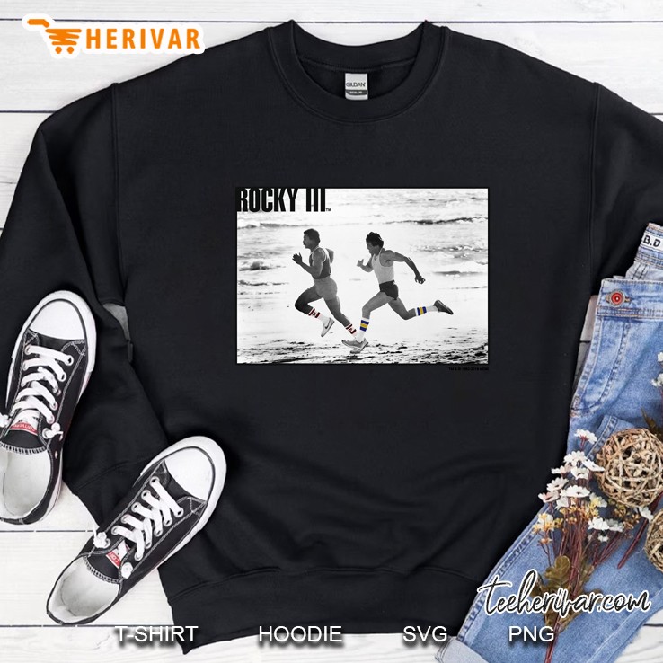 Rocky 3 Apollo Creed Racing Rocky On The Beach Poster Sweatshirt