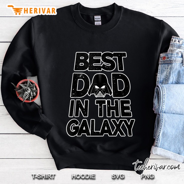 Star Wars Darth Vader Best Dad Galaxy Fill Text Sweatshirt
