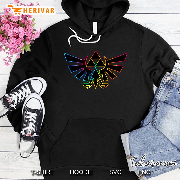 Zelda Hyrule Crest Tie Dye Outline Hoodie