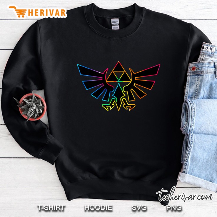Zelda Hyrule Crest Tie Dye Outline Sweatshirt