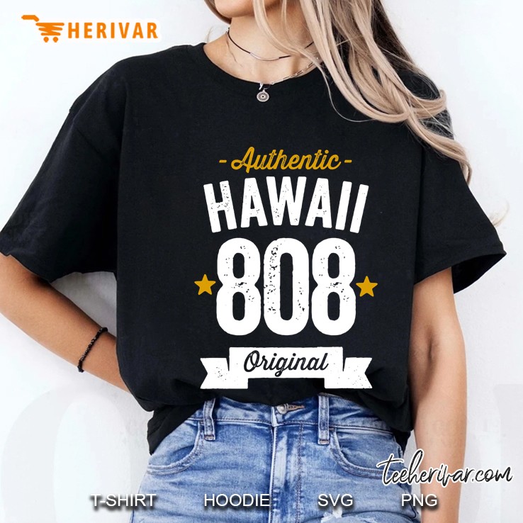 808 Hawaii Area Code Distressed Authentic Usa State Dark Ladies Tee