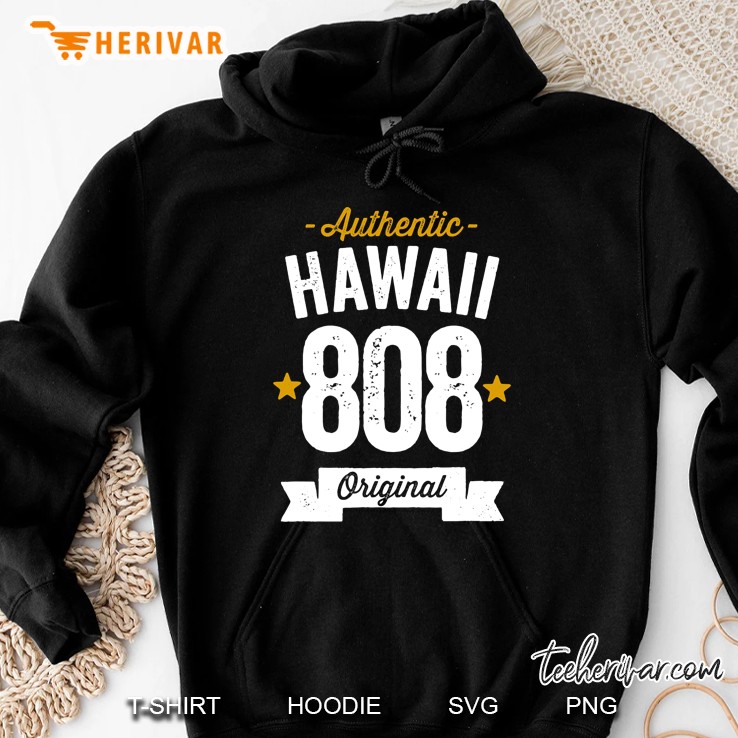 808 Hawaii Area Code Distressed Authentic Usa State Dark Hoodie