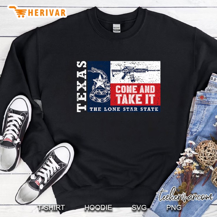 Texas Flag Come And Take It Gun Ar15 Ar 15 Texan Cool Gift Sweatshirt