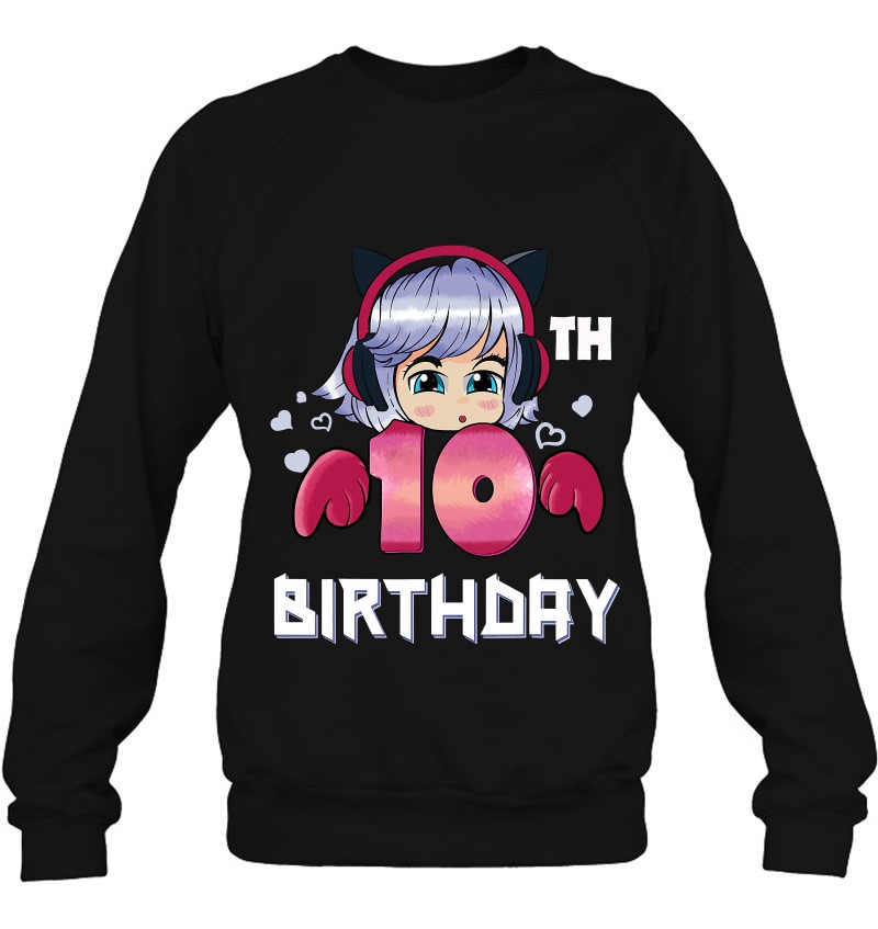 10 Years Old 10Th Birthday Otaku Girl Anime Gifts Sweatshirt