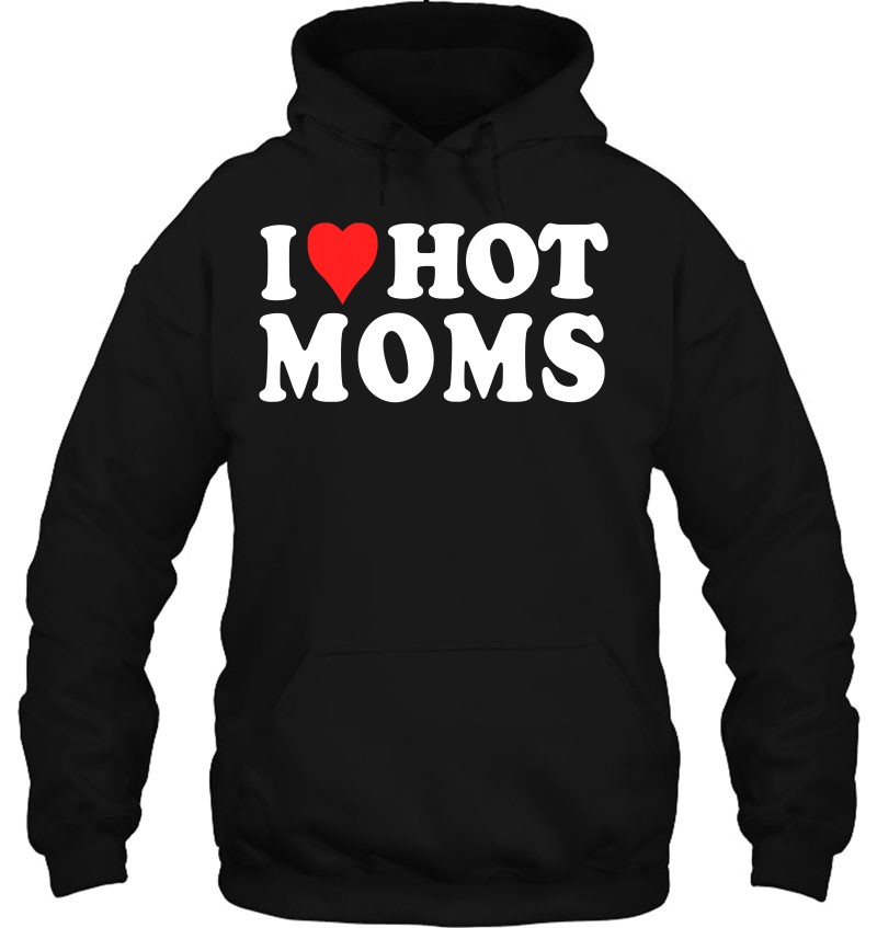 I Love Hot Moms Funny Red Heart Love Moms Gift Mugs