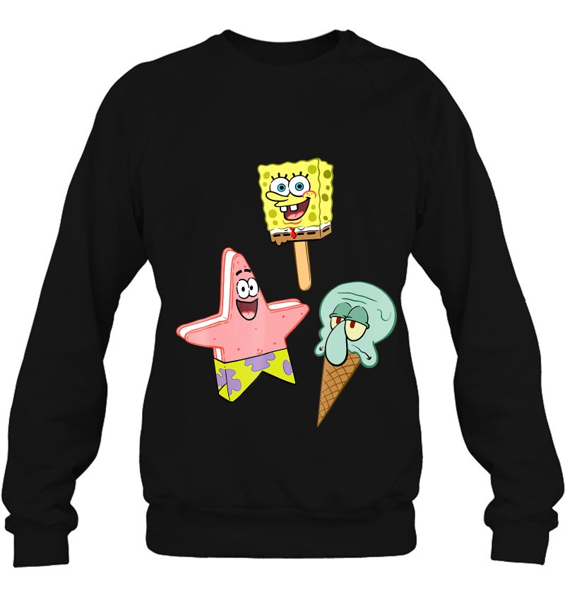 Spongebob Squarepants Ice Cream Characters Graphic Sweatshirt