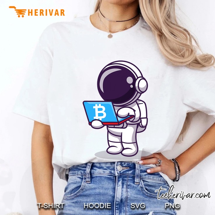 Astronaut Buying Ticket To The Moon With Btc Bitcoin Ladies Tee