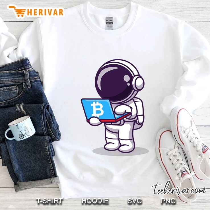 Astronaut Buying Ticket To The Moon With Btc Bitcoin Sweatshirt