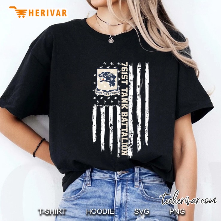 761St Tank Battalion American Flag Ladies Tee