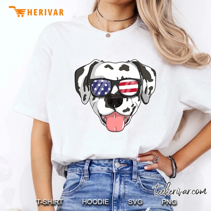 Dalmatian Dog Patriotic Usa 4Th Of July American Merica Ladies Tee