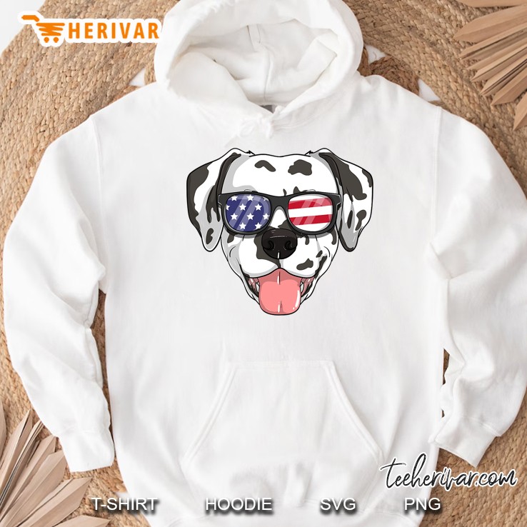 Dalmatian Dog Patriotic Usa 4Th Of July American Merica Hoodie