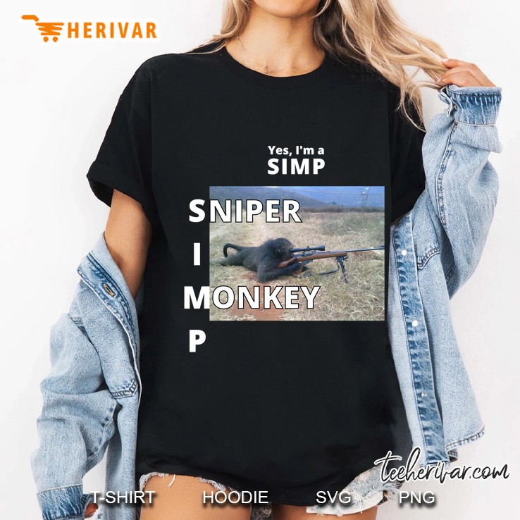 White Font Sniper Monkey Ladies Tee
