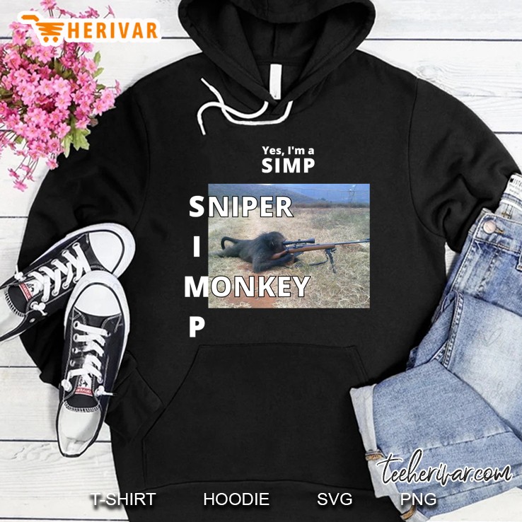 White Font Sniper Monkey Hoodie