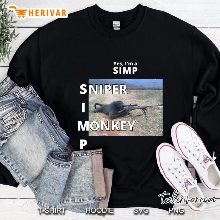 White Font Sniper Monkey Sweatshirt