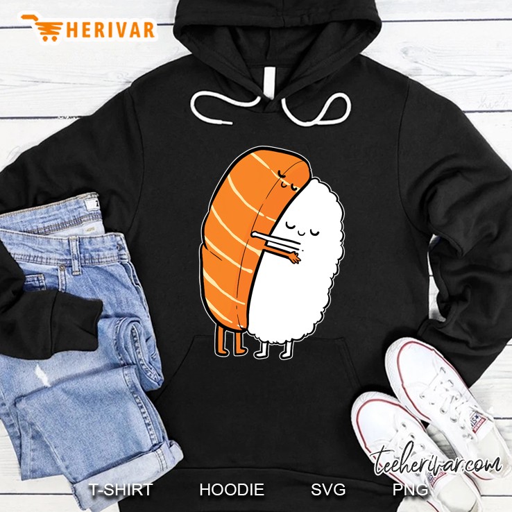 Cute Sushi Hug Salmon Maki Anime Japanese Hoodie
