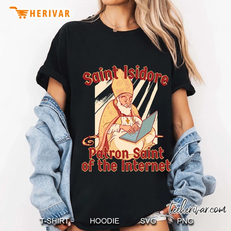 St Isidore Of Seville Saint Catholic Computer Internet Ladies Tee