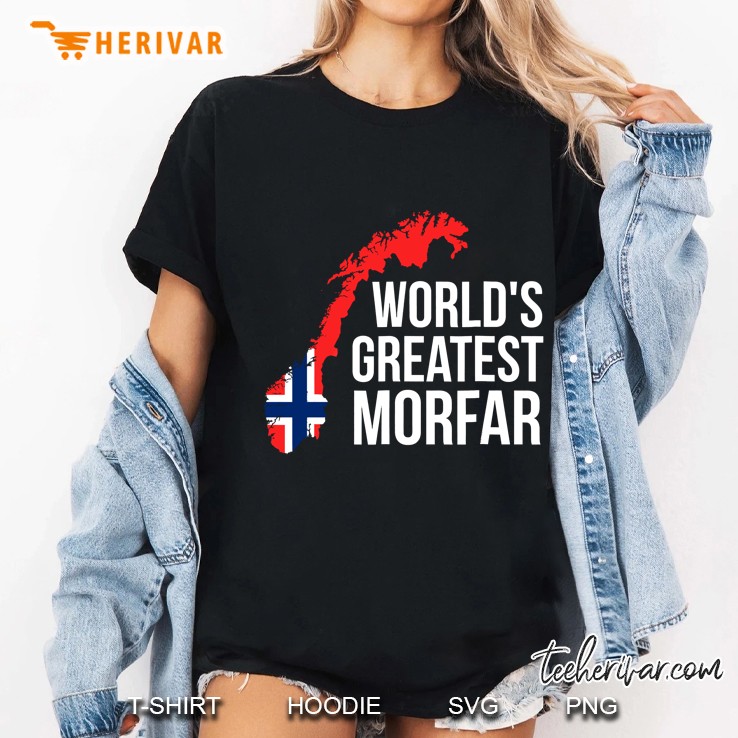 Norwegian Grandfather - Novelty Morfar Norway Flag Ladies Tee