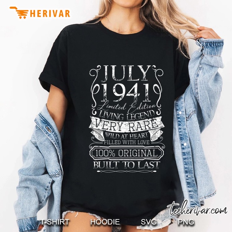 80Th Birthday Decorations July 1941 Men Women 80 Years Old Ladies Tee