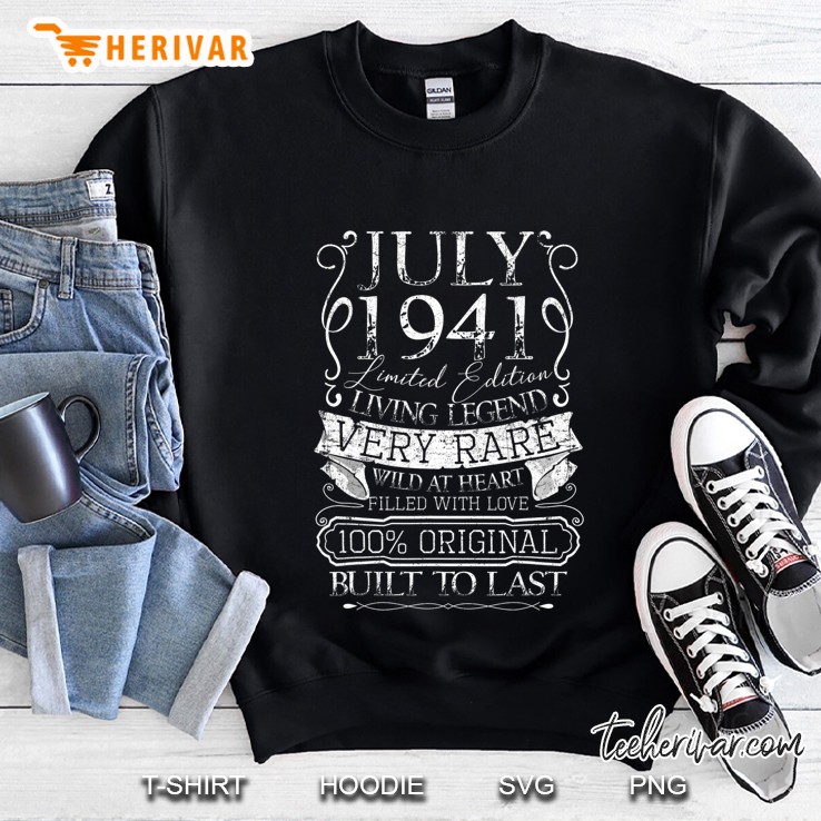 80Th Birthday Decorations July 1941 Men Women 80 Years Old Sweatshirt