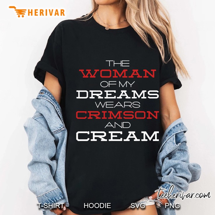 Woman My Dreams Wears Crimson & Cream Black Sorority Delta Ladies Tee
