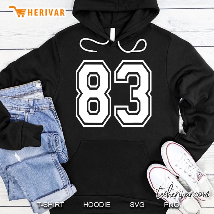 Number 83 83Rd Birthday Gift Player Team Numbered Jersey Hoodie