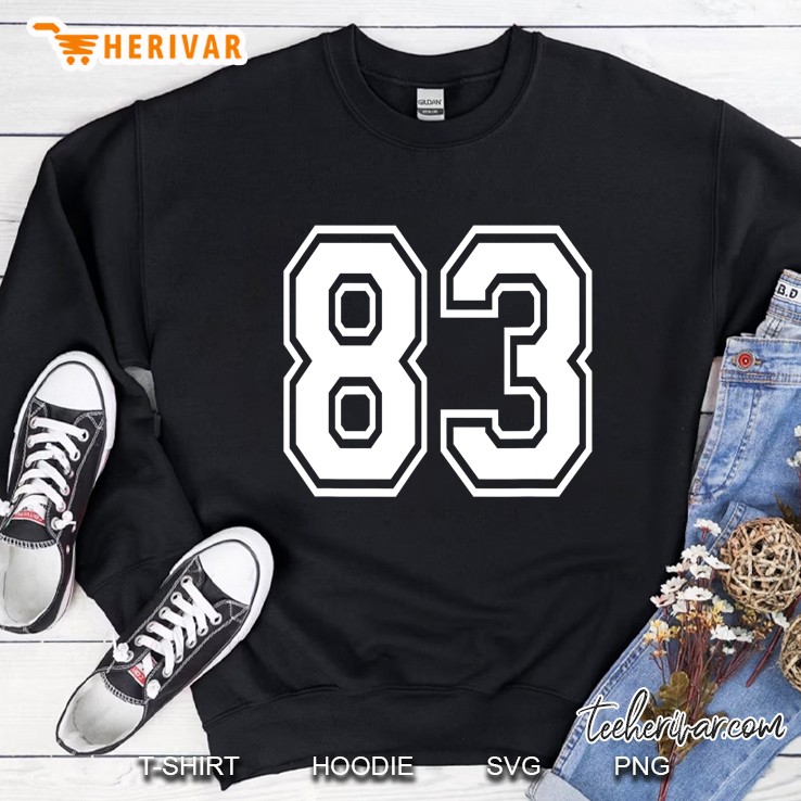 Number 83 83Rd Birthday Gift Player Team Numbered Jersey Sweatshirt